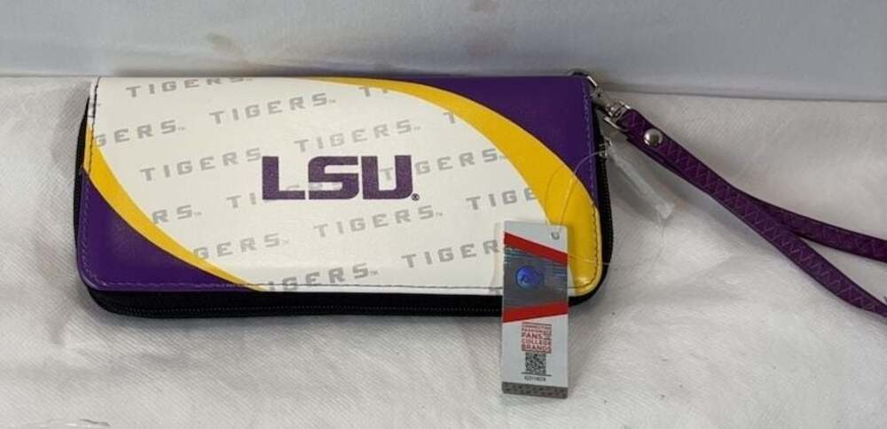 LSU Tigers NCAA Curve Zip Organizer Wallet Wristlet